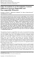 Cover page: False Accusations in an Investigative Context: Differences between Suggestible and Non‐suggestible Witnesses