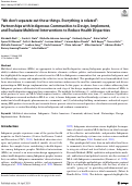 Cover page: “We don’t separate out these things. Everything is related”: Partnerships with Indigenous Communities to Design, Implement, and Evaluate Multilevel Interventions to Reduce Health Disparities