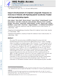 Cover page: Impact of achievement of complete cytogenetic response on outcome in patients with myelodysplastic syndromes treated with hypomethylating agents