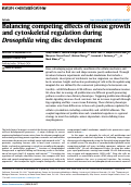 Cover page: Balancing competing effects of tissue growth and cytoskeletal regulation during Drosophila wing disc development.