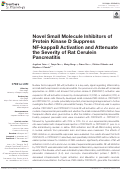 Cover page: Novel Small Molecule Inhibitors of Protein Kinase D Suppress NF-kappaB Activation and Attenuate the Severity of Rat Cerulein Pancreatitis