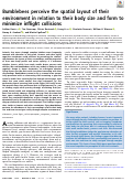 Cover page: Bumblebees perceive the spatial layout of their environment in relation to their body size and form to minimize inflight collisions