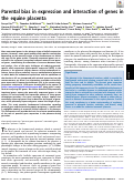 Cover page: Parental bias in expression and interaction of genes in the equine placenta