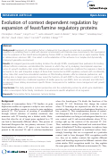 Cover page: Evolution of context dependent regulation by expansion of feast/famine regulatory proteins