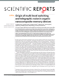 Cover page: Origin of multi-level switching and telegraphic noise in organic nanocomposite memory devices