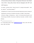 Cover page: Characterizing emission rates of regulated pollutants from model year 2012 heavy-duty diesel vehicles equipped with DPF and SCR systems