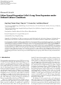 Cover page: Feline Neural Progenitor Cells I: Long-Term Expansion under Defined Culture Conditions.