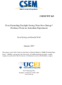 Cover page: Does Extending Daylight Saving Time Save Energy? Evidence from an Australian Experiment