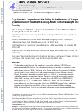 Cover page: Psychometric properties of the Eating in the Absence of Hunger Questionnaire in treatment-seeking adults with overweight and obesity