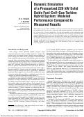 Cover page: Dynamic Simulation of a Pressurized 220kW Solid Oxide Fuel-Cell–Gas-Turbine Hybrid System: Modeled Performance Compared to Measured Results