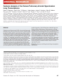 Cover page: Systems Analysis of the Human Pulmonary Arterial Hypertension Lung Transcriptome