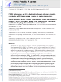 Cover page: PBMC telomerase activity, but not leukocyte telomere length, correlates with hippocampal volume in major depression