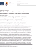 Cover page: Prior sleep problems and adverse post-traumatic neuropsychiatric sequelae of motor vehicle collision in the AURORA study.