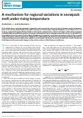 Cover page: A mechanism for regional variations in snowpack melt under rising temperature