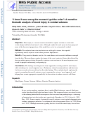 Cover page: “I Knew It Was Wrong the Moment I Got the Order”: A Narrative Thematic Analysis of Moral Injury in Combat Veterans