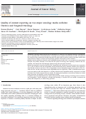 Cover page: Quality of content reporting on two major oncology media websites: OncLive and Targeted Oncology.