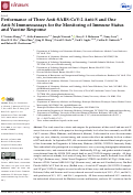 Cover page: Performance of Three Anti-SARS-CoV-2 Anti-S and One Anti-N Immunoassays for the Monitoring of Immune Status and Vaccine Response.