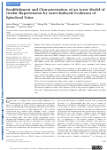 Cover page: Establishment and Characterization of an Acute Model of Ocular Hypertension by Laser-Induced Occlusion of Episcleral VeinsLaser Induced Acute IOP Elevation