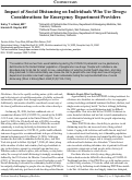 Cover page: Impact of Social Distancing on Individuals Who Use Drugs: Considerations for Emergency Department Providers