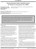 Cover page: Sternoclavicular Septic Arthritis Caused by Streptococcus pyogenes in a Child
