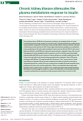 Cover page: Chronic kidney disease attenuates the plasma metabolome response to insulin