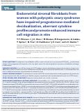 Cover page: Endometrial stromal fibroblasts from women with polycystic ovary syndrome have impaired progesterone-mediated decidualization, aberrant cytokine profiles and promote enhanced immune cell migration in vitro