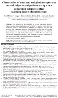 Cover page: Observation of cone and rod photoreceptors in normal subjects and patients using a new generation adaptive optics scanning laser ophthalmoscope