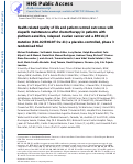 Cover page: Health-related quality of life and patient-centred outcomes with olaparib maintenance after chemotherapy in patients with platinum-sensitive, relapsed ovarian cancer and a BRCA1/2 mutation (SOLO2/ENGOT Ov-21): a placebo-controlled, phase 3 randomised trial