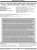 Cover page: Emergency Department Buprenorphine Quality Improvement and Emergency Physician Knowledge, Attitudes, and Self-Efficacy