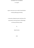 Cover page: Zapotec Generations Across Settler Colonial Borders: Gendering Belonging and Identity