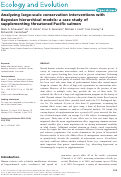 Cover page: Analyzing large‐scale conservation interventions with Bayesian hierarchical models: a case study of supplementing threatened Pacific salmon