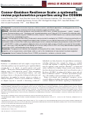 Cover page: Connor-Davidson Resilience Scale: a systematic review psychometrics properties using the COSMIN.