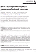 Cover page: Omega-3 Fatty Acid Dietary Supplements Consumed During Pregnancy and Lactation and Child Neurodevelopment: A Systematic Review