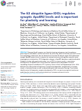 Cover page: The E3 ubiquitin ligase IDOL regulates synaptic ApoER2 levels and is important for plasticity and learning