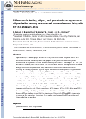 Cover page: Differences in testing, stigma, and perceived consequences of stigmatization among heterosexual men and women living with HIV in Bengaluru, India