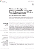 Cover page: Adolescent Development of Biological Rhythms in Female Rats: Estradiol Dependence and Effects of Combined Contraceptives