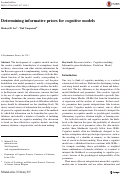 Cover page: Determining informative priors for cognitive models