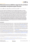 Cover page: Retinoid isomerase inhibitors impair but do not block mammalian cone photoreceptor function.