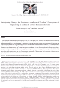 Cover page: Anticipating Change: An Exploratory Analysis of Teachers’ Conceptions of Engineering in an Era of Science Education Reform