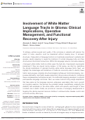 Cover page: Involvement of White Matter Language Tracts in Glioma: Clinical Implications, Operative Management, and Functional Recovery After Injury