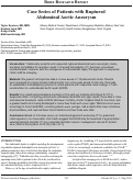 Cover page: Case Series of Patients with Ruptured  Abdominal Aortic Aneurysm