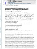 Cover page: Contrast Utilization During Chronic Total Occlusion Percutaneous Coronary Intervention: Insights From a Contemporary Multicenter Registry.