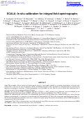 Cover page: SCALA: In situ calibration for integral field spectrographs
