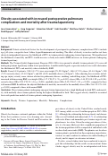 Cover page: Obesity associated with increased postoperative pulmonary complications and mortality after trauma laparotomy