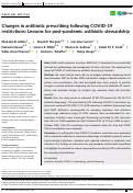 Cover page: Changes in antibiotic prescribing following COVID-19 restrictions: Lessons for post-pandemic antibiotic stewardship.