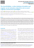 Cover page: The SocialVidStim: a video database of positive and negative social evaluation stimuli for use in social cognitive neuroscience paradigms