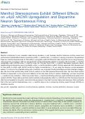 Cover page: Menthol stereoisomers exhibit different effects on α4β2 nAChR upregulation and dopamine neuron spontaneous firing