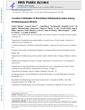 Cover page: Construct validation of the dietary inflammatory index among postmenopausal women