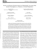 Cover page: Positive and Negative Reinforcement Are Differentially Associated With Alcohol Consumption as a Function of Alcohol Dependence