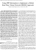 Cover page: Using PPP Information to Implement a Global Real-Time Virtual Network DGNSS Approach